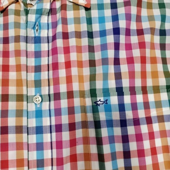 Paul & Shark Yachting Multicolor Gingham Short Sleeve Shirt Men's XL - Picture 5 of 8